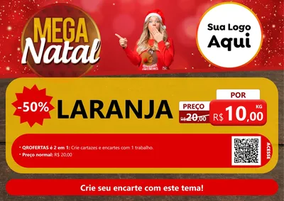 Modelo de Cartaz para Cartaz A4 Horizontal com o tema Mega Natal para Hortifrúti