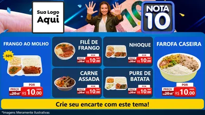 Modelo de TV para TV Horizontal com o tema Nota 10 para Restaurante