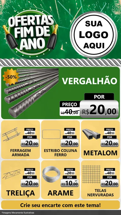 Modelo de Rede Social para Stories com o tema Ofertas Fim de Ano para Ferragens