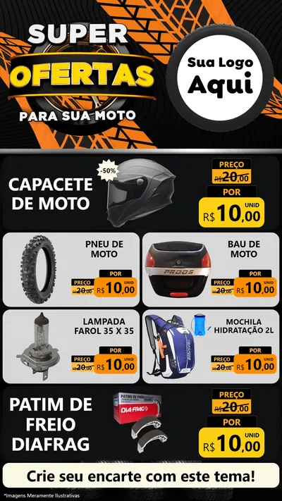 Modelo de TV para TV Vertical com o tema Super Ofertas Para Sua Moto para Moto peças