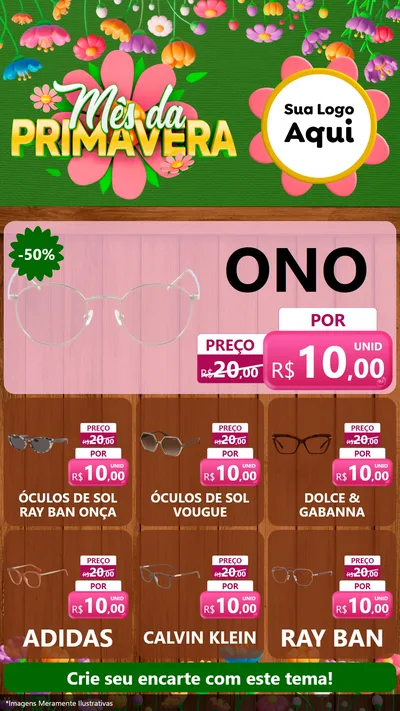 Modelo de Rede Social para Stories com o tema Mês da Primavera para Óticas