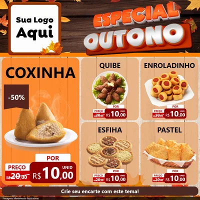 Modelo de Rede Social para Feed Facebook com o tema Especial Outono para Salgadaria