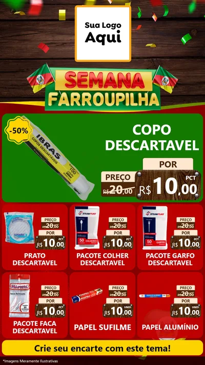 Modelo de Rede Social para Stories com o tema Semana Farroupilha para Embalagens