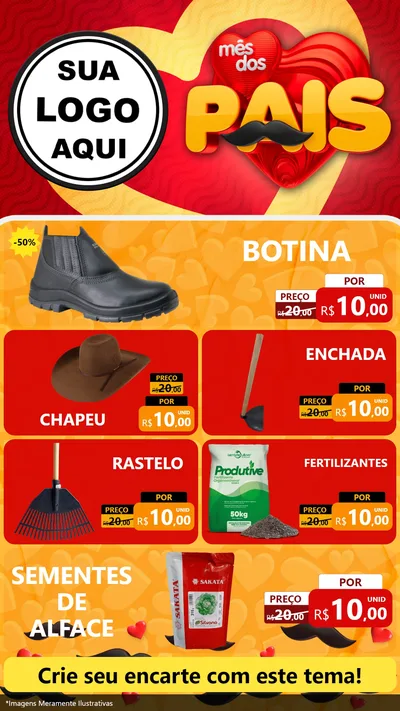Modelo de TV para TV Vertical com o tema Mês Dos Pais para Agropecuária