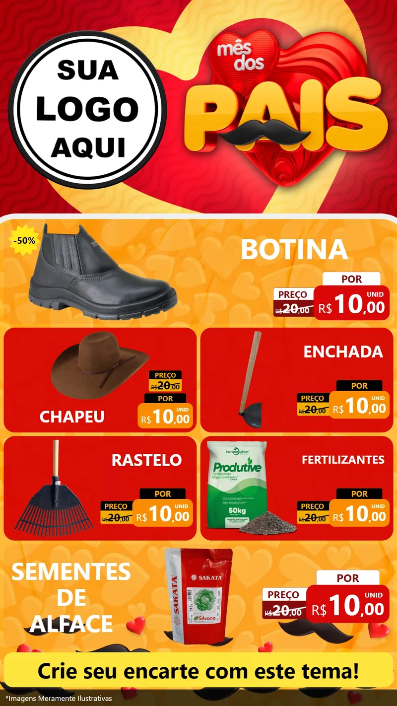 Modelo de TV para TV Vertical com o tema Mês Dos Pais para Agropecuária