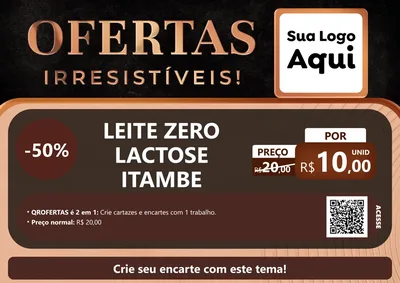 Modelo de Cartaz para Cartaz A4 Horizontal com o tema Ofertas Irresistíveis! para Frios e Laticínios