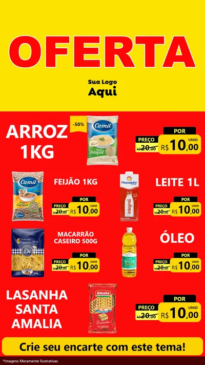 Modelo de TV para TV Vertical com o tema OFERTA - Vermelho Cartaz para Supermercado