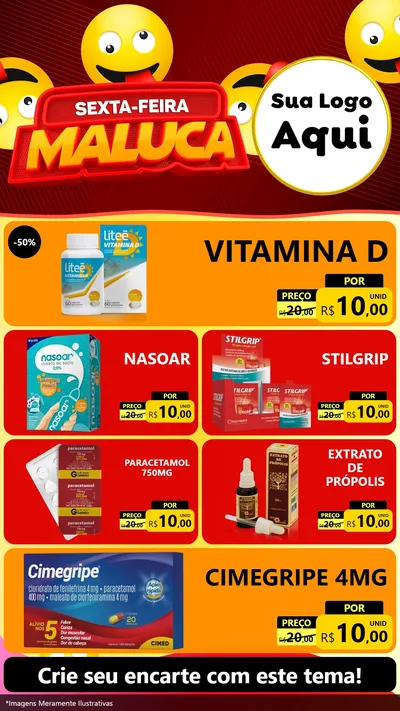 Modelo de TV para TV Vertical com o tema Sexta-feira Maluca para Farmácia