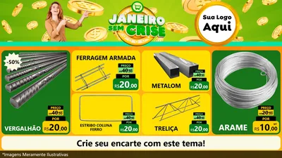 Modelo de TV para TV Horizontal com o tema Janeiro Sem Crise para Ferragens