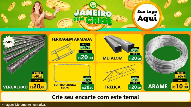 Modelo de TV para TV Horizontal com o tema Janeiro Sem Crise para Ferragens