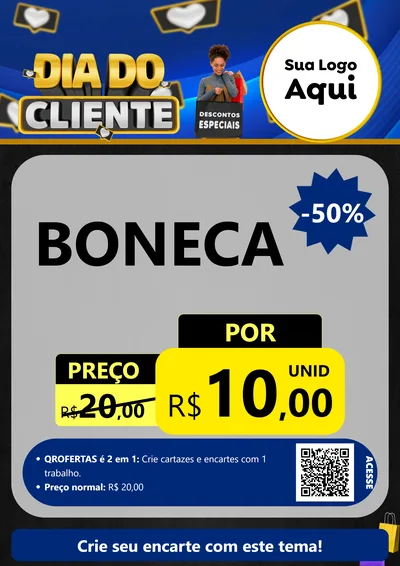Modelo de Cartaz para Cartaz A4 Vertical com o tema Dia Do Cliente para Brinquedos