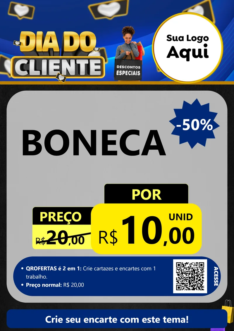 Modelo de Cartaz para Cartaz A4 Vertical com o tema Dia Do Cliente para Brinquedos