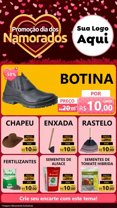 Modelo de Rede Social para Stories com o tema Promoção Dia Dos Namorados para Agropecuária