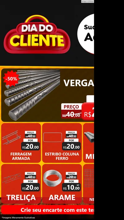 Modelo de Rede Social para Stories com o tema Dia do Cliente para Ferragens