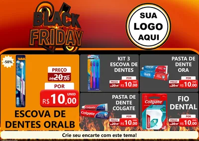 Modelo de Encarte para Encarte A4 Horizontal com o tema Black Friday para Higiene Pessoal