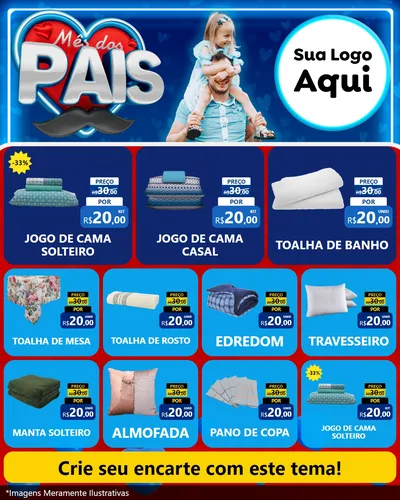 Modelo de Rede Social para Feed Instagram com o tema Mês Dos Pais para Cama, Mesa e Banho