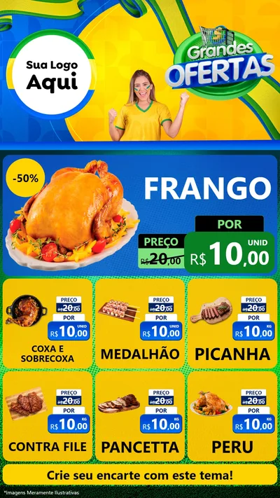 Modelo de Rede Social para Stories com o tema Grandes Ofertas para Assados
