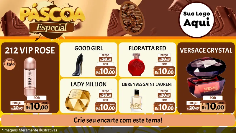 Modelo de TV para TV Horizontal com o tema Páscoa Especial para Perfumes