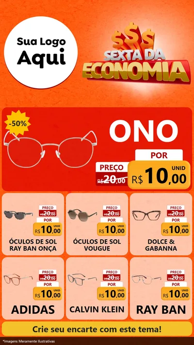 Modelo de Rede Social para Stories com o tema Sexta da Economia para Óticas