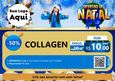 Modelo de Cartaz para Cartaz A4 Horizontal com o tema Ofertas de Natal para Suplementos alimentares