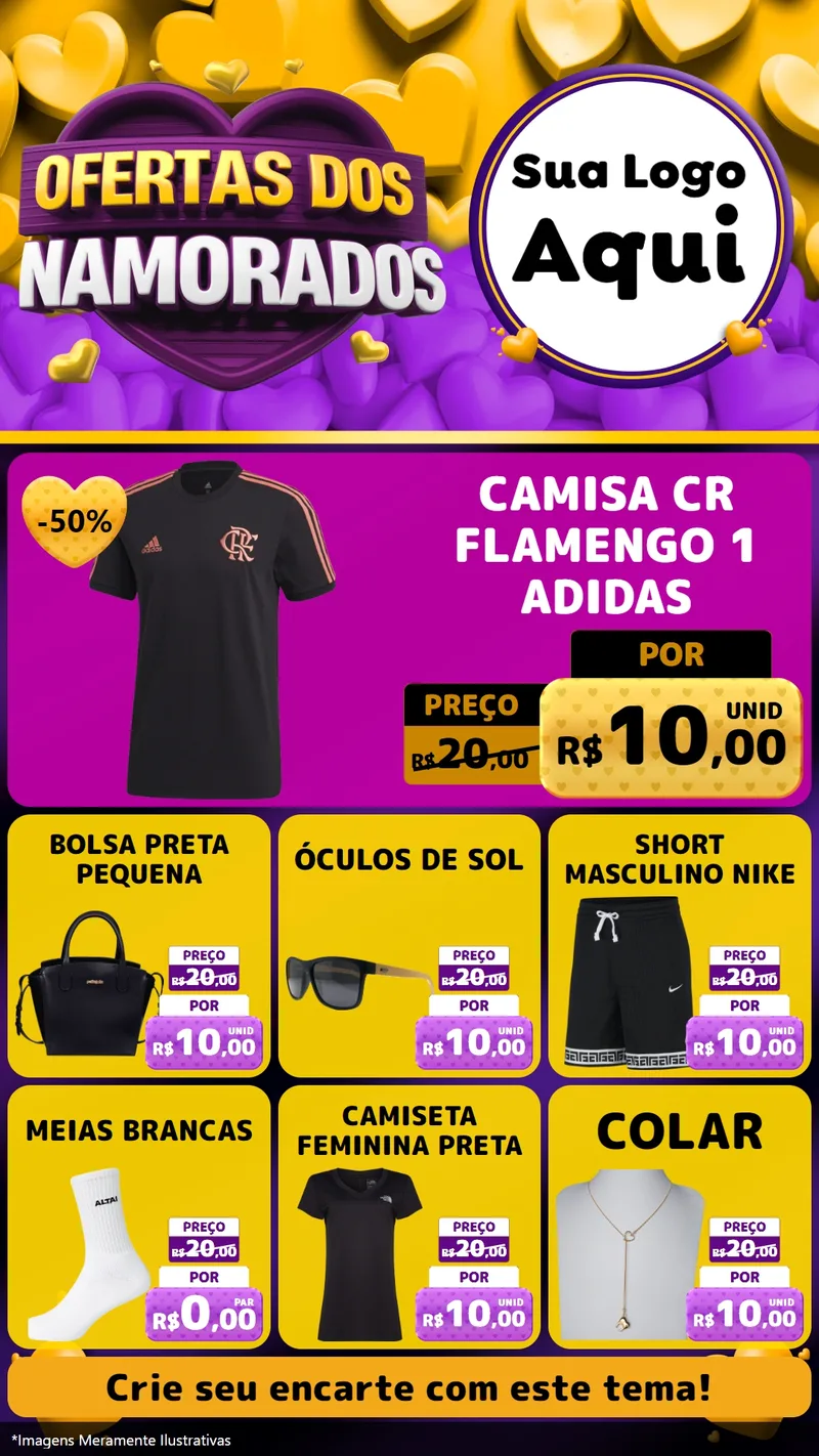 Modelo de Rede Social para Stories com o tema Oferta Dos Namorados para Roupas e acessórios