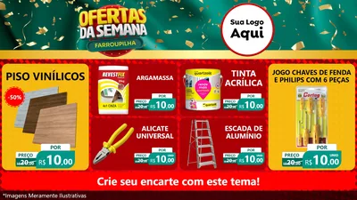 Modelo de TV para TV Horizontal com o tema Ofertas da Semana Farroupilha para Material para Construção