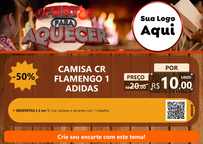 Modelo de Cartaz para Cartaz A4 Horizontal com o tema Ofertas Para Aquecer para Roupas e acessórios
