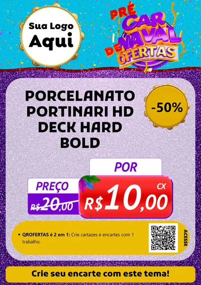 Modelo de Cartaz para Cartaz A4 Vertical com o tema Pré Carnaval de Ofertas para Pisos e revestimentos