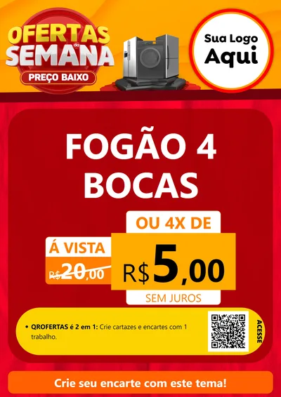 Modelo de Cartaz para Cartaz A4 Vertical com o tema Ofertas Da Semana - Preço Baixo para Móveis e Eletro