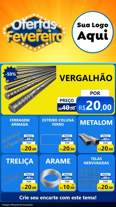 Modelo de Rede Social para Stories com o tema Ofertas de Fevereiro para Ferragens