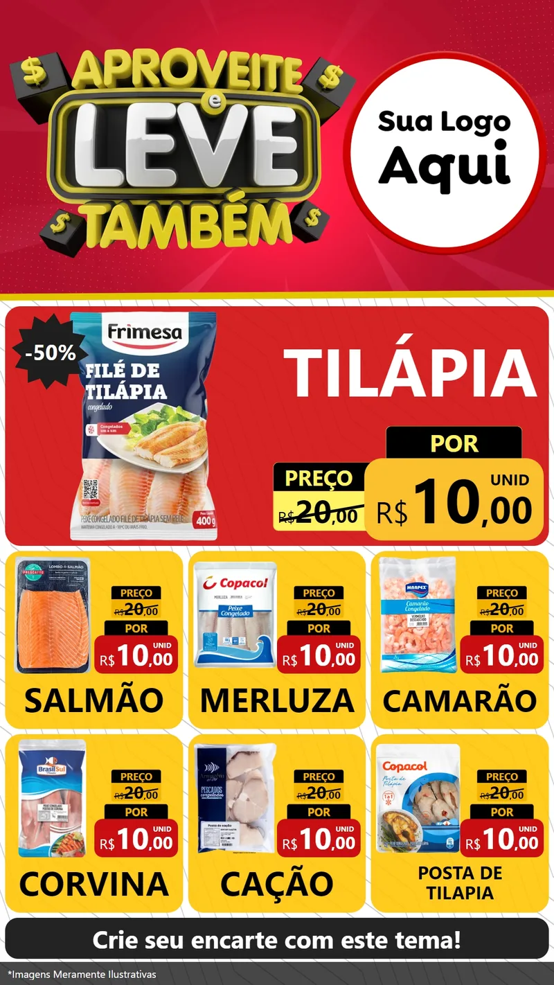 Modelo de Rede Social para Stories com o tema Aproveite e Leve Também para Peixaria