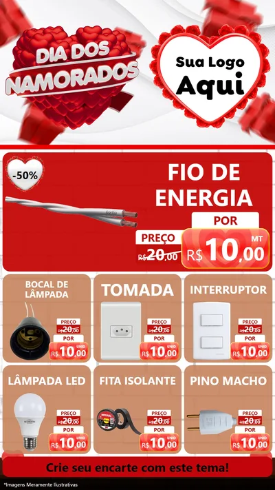 Modelo de Rede Social para Stories com o tema Dia dos Namorados para Materiais Elétricos