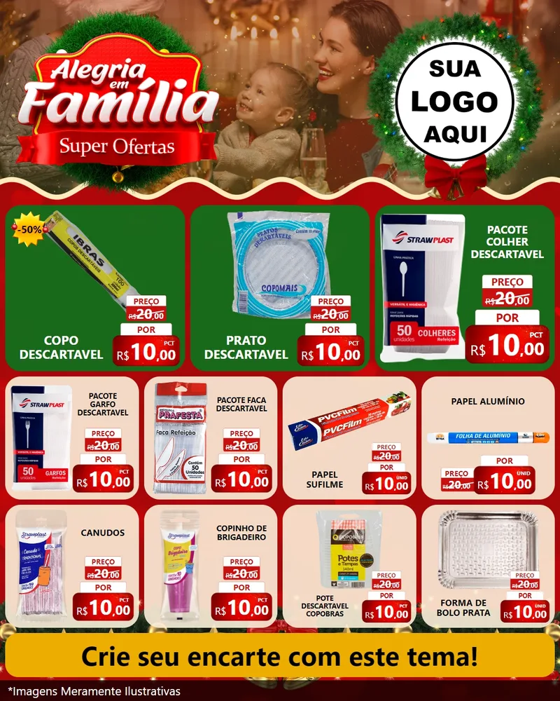 Modelo de Rede Social para Feed Instagram com o tema Alegria Em Família - Super Ofertas para Embalagens