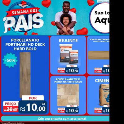 Modelo de Rede Social para Feed Facebook com o tema Semana Dos Pais para Pisos e revestimentos