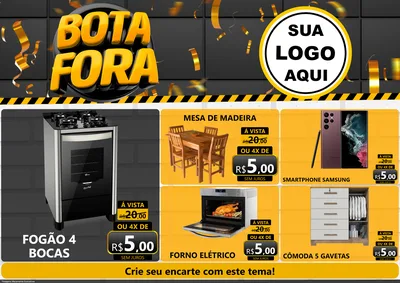 Modelo de Encarte para Encarte A4 Horizontal com o tema Bota Fora para Móveis e Eletro