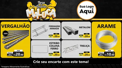 Modelo de TV para TV Horizontal com o tema Terça e Quarta Maluca para Ferragens