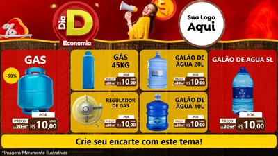 Modelo de TV para TV Horizontal com o tema Dia D Economia para Água e gás