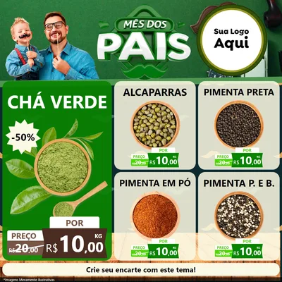 Modelo de Rede Social para Feed Facebook com o tema Mês dos Pais para Produtos Naturais