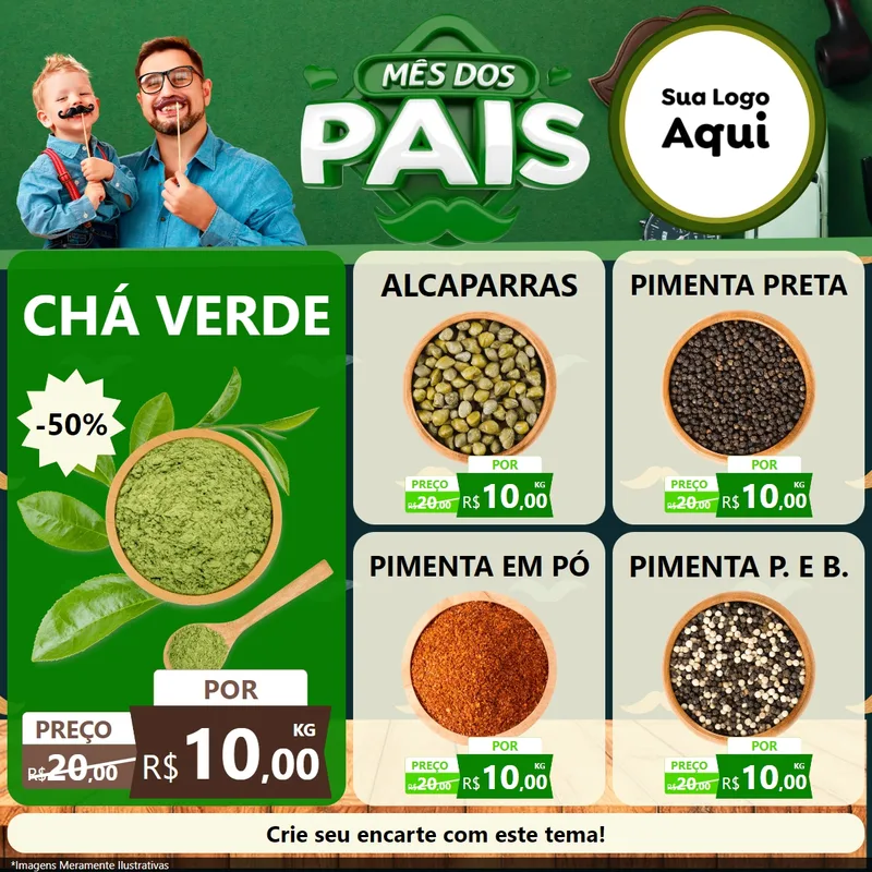 Modelo de Rede Social para Feed Facebook com o tema Mês dos Pais para Produtos Naturais
