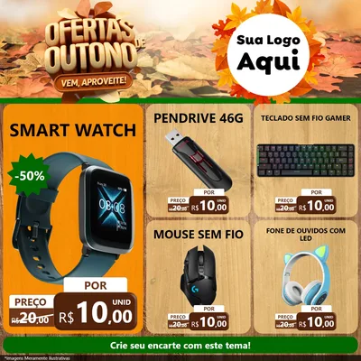 Modelo de Rede Social para Feed Facebook com o tema Ofertas de Outono - Vem, Aproveite! para Informática