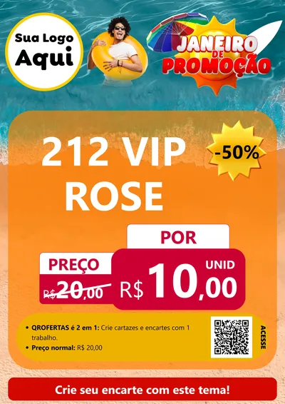 Modelo de Cartaz para Cartaz A4 Vertical com o tema Janeiro de Promoção para Perfumes
