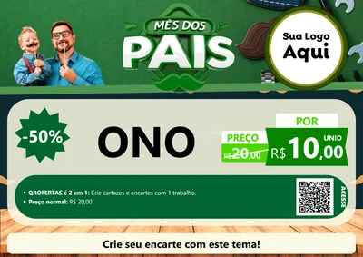 Modelo de Cartaz para Cartaz A4 Horizontal com o tema Mês dos Pais para Óticas