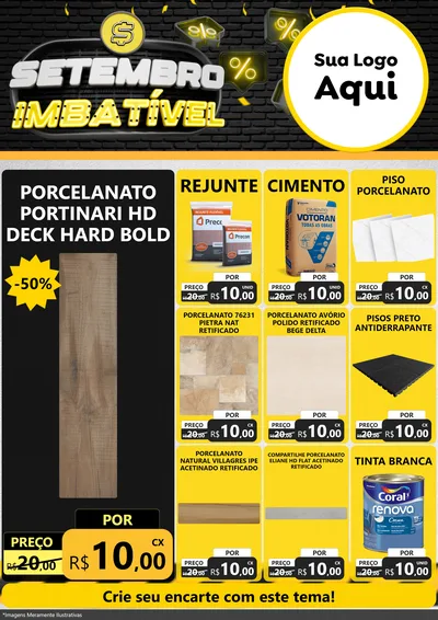 Modelo de Encarte para Encarte A4 Vertical com o tema Setembro Imbatível para Pisos e revestimentos