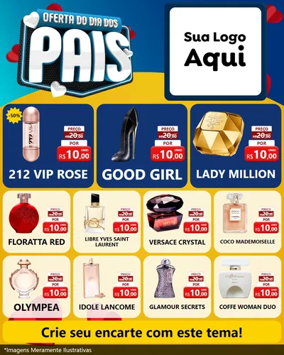 Modelo de Rede Social para Feed Instagram com o tema Oferta Do Dia Dos Pais para Perfumes