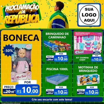 Modelo de Rede Social para Feed Facebook com o tema Proclamação da República para Brinquedos