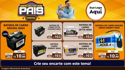 Modelo de TV para TV Horizontal com o tema Especial Dia dos Pais para Baterias Elétricas