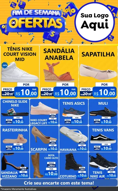 Modelo de Encarte para Encarte Grande com o tema Fim de Semana de Ofertas para Calçados