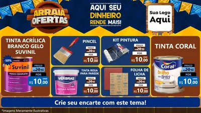 Modelo de TV para TV Horizontal com o tema Arraiá de Ofertas - Junina para Tintas e Ferramentas