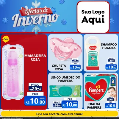 Modelo de Rede Social para Feed Facebook com o tema Ofertas de Inverno para Bebês