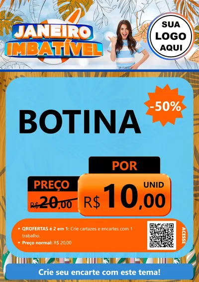 Modelo de Cartaz para Cartaz A4 Vertical com o tema Janeiro Imbatível para Agropecuária
